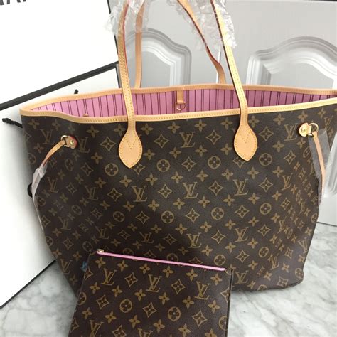 lv neverfull bag monogram|Lv monogram Neverfull pink interior.